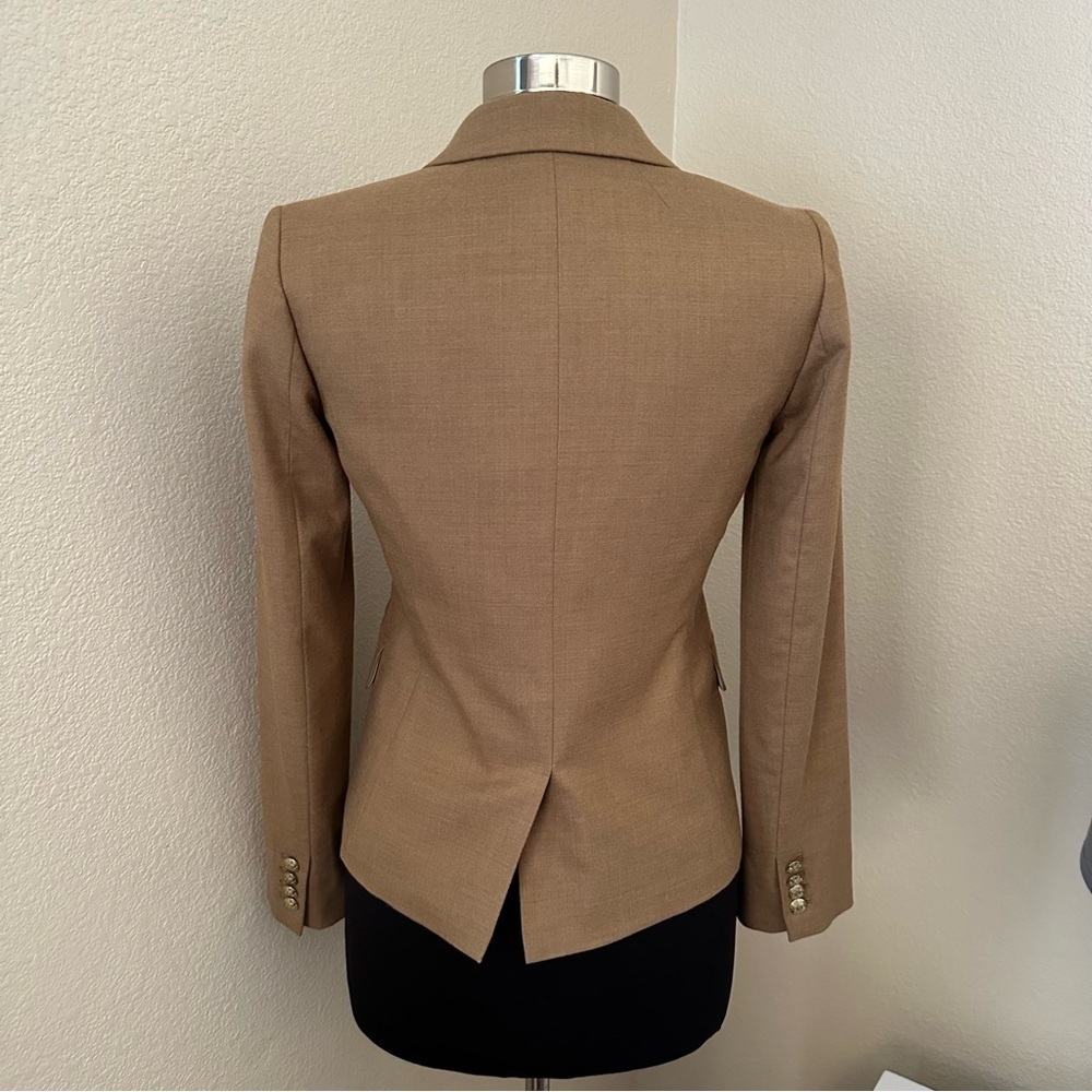 J. Crew Wool Blend Camel Long sleeves schoolboy blazer Size 2 - Picture 9 of 15